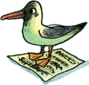 Une petite mouette posée sur une partition